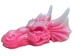 Dragon Head - Fushia Luminous Resin - 3.5 x 2.5 inches - China - NEW1022