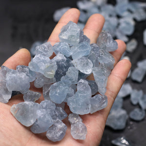 Natural Rough Celestite crystal chunks Blue Quartz Raw Stone - 1-2 cm Assorted Sizes - 500 grams - China - NEW222