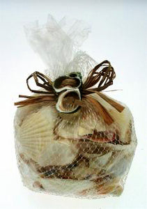 SA06W Assorted White SeaShells in Mesh Net Bag - 600 grams